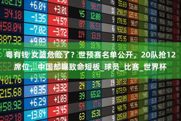 粤有钱 女篮危险了？世预赛名单公开，20队抢12席位，中国却曝致命短板_球员_比赛_世界杯